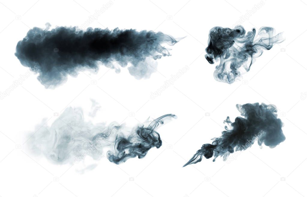 Collection of smoke isolated on white