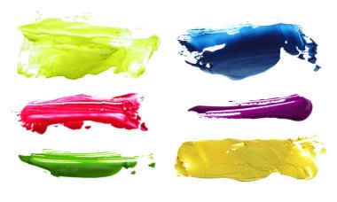 Beyaz üzerine fırça darbesi. Arka plan. Koleksiyon. İzole.