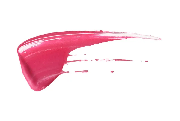 Abstract Pink Acrylic Color Brush Stroke Isolated White — Stock Photo, Image