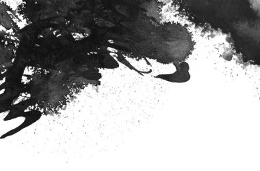 Black ink blot. Isolated on white. clipart