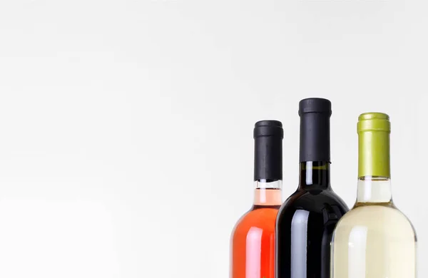 Bottles Wine Gray Background — Stock Photo, Image