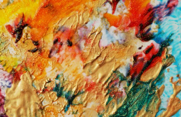 Streszczenie Tło Kolor Farba Akrylowa Błyszczy Kolorowe Plamy Faktura Marmurowa — Zdjęcie stockowe