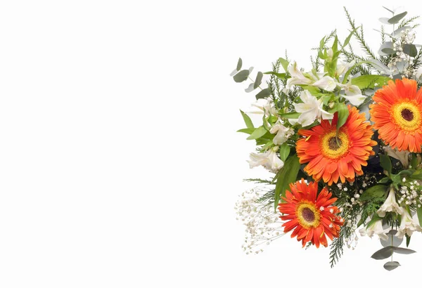 Bouquet Fiori Sfondo Grigio — Foto Stock