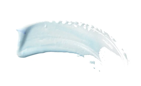 Abstract Blue Acrylic Color Brush Stroke Isolated White Background — Stock Photo, Image