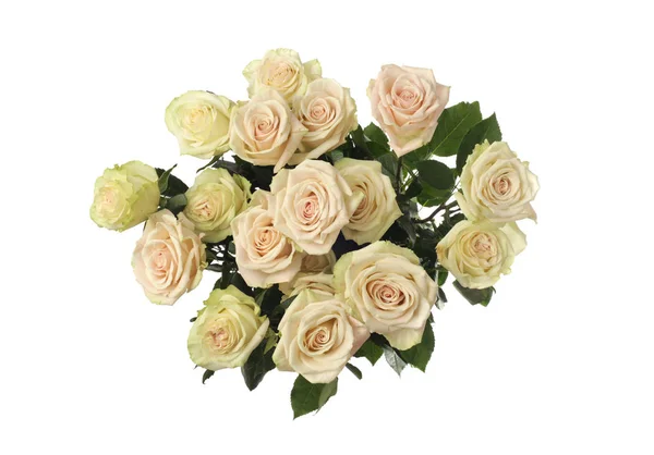 Sfondo Bouquet Fiori Rose Bianche Isolato — Foto Stock