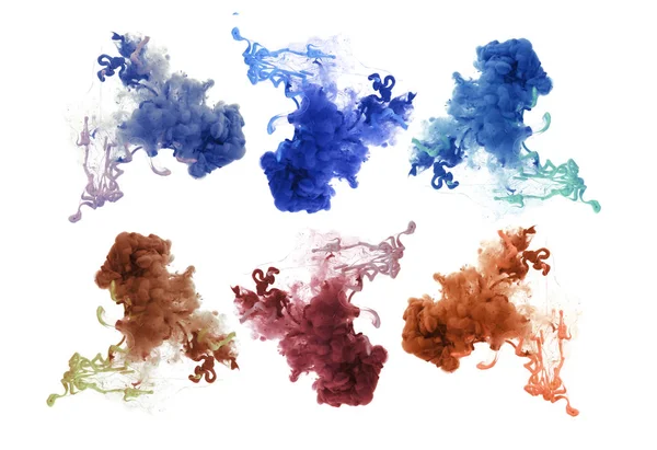 Collection Acrylic Colors Water Ink Blot Abstract Background — Stock Photo, Image