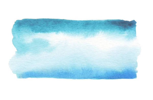 Abstraktní Akvarel Modrá Skvrna Tahů Štětce Malované Pozadí Textury Papíru — Stock fotografie
