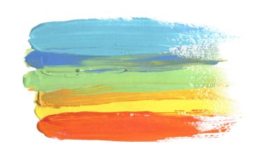 Soyut akrilik ve suluboya fırça konturu resim arka plan. Beyaz izole. 