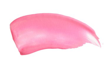 Pembe akrilik renk fırça darbesi. Beyaz arka plan üzerinde izole. 