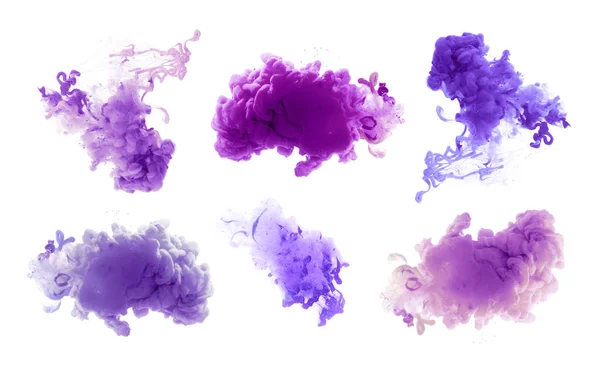 Collection Acrylic Colors Water Ink Blot Abstract Background — Stock Photo, Image