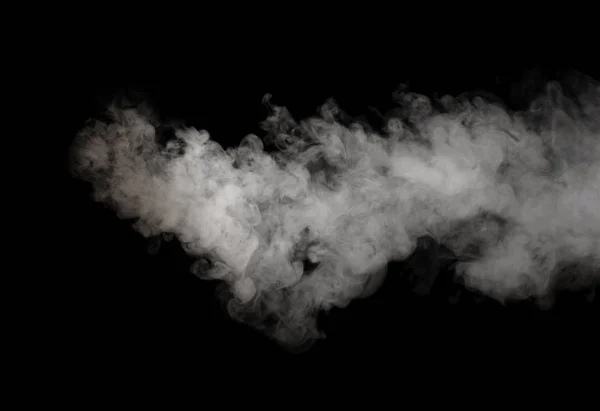 Білий дим ізольований на чорному — стокове фото