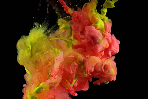 Acrylfarben im Wasser. Tintenklecks. Abstrakter Hintergrund. — Stockfoto