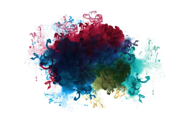 Collectie van acryl kleuren in water. Inkt vlek. Abstracte backgr — Stockfoto