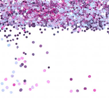 Altın glitter doku üzerinde beyaz izole