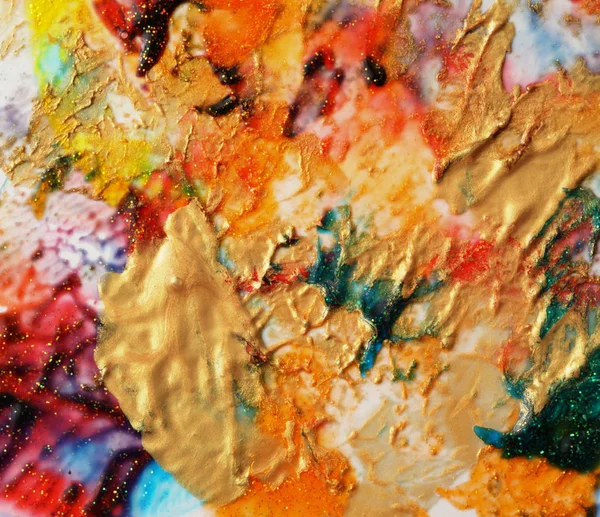 Abstract color gold background. Acrylic paint with sparkles. Col — Stock Photo, Image