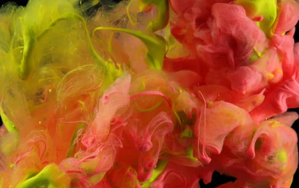 Acrylfarben im Wasser. Tintenklecks. Abstrakter Hintergrund. — Stockfoto