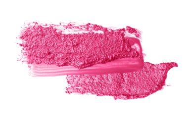 Soyut akrilik pembe fırça darbesi. İzole edilmiş.