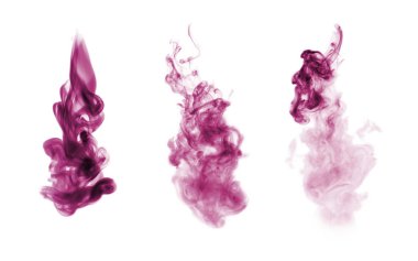 Magenta duman lekesi beyazda izole