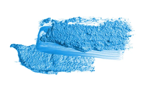 Soyut akrilik mavi fırça darbesi. İzole edilmiş. — Stok fotoğraf