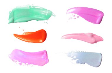 Akrilik renk fırça darbesi. İzole.