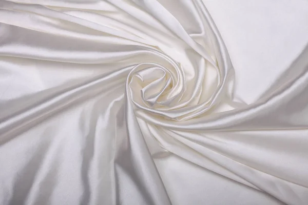 Fondo abstracto de tela de seda blanca — Foto de Stock