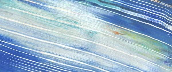 Soyut Mavi Çizgiler Akrilik Suluboya Resimler Monotip Şablon Çadır Bezi — Stok fotoğraf