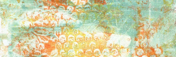 Pintura Acrílica Aquarela Cor Abstrata Modelo Monotipagem Tela Vintagecgrunge Textura — Fotografia de Stock