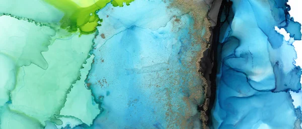 Konst Abstrakt Färg Blottar Bakgrunden Alkoholfärger Marmorstruktur Horisontell Lång Banderoll — Stockfoto