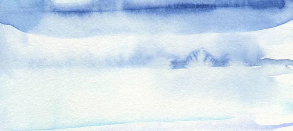 Pennellate Astratte Acquerello Pennellate Sfondo Dipinto Carta Texture Tono Blu — Foto Stock