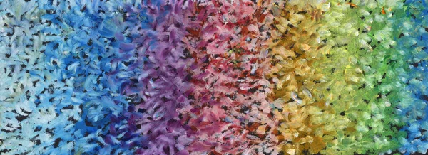 Abstracte Olieverf Pastel Lakken Canvas Textuur Achtergrond Horizontale Lange Spandoek — Stockfoto