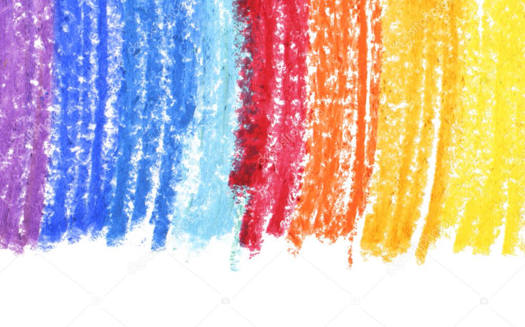 Oil pastel gradient stroke texture on white background. Isolated.