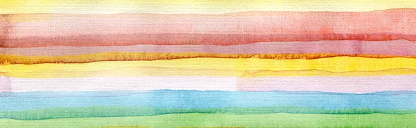 Abstract Regenboog Acryl Aquarel Strip Lijn Verf Achtergrond Textuurpapier Horizontale — Stockfoto