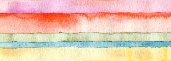 Streszczenie Tęczowy Akryl Akwarela Pasek Linii Tło Farby Papier Teksturowany — Zdjęcie stockowe