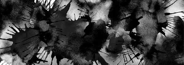 抽象染色ブラックブロックアクリル絵具 水彩キャンバステクスチャ背景絵画 — ストック写真