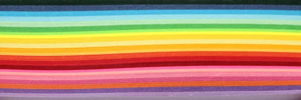 Soyut Renkli Gökkuşağı Şeritli Kağıt Arka Plan Yatay Uzunluk Posterler — Stok fotoğraf