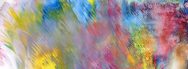 Abstracte Acryl Aquarel Lakken Canvas Textuur Achtergrond Horizontale Lange Spandoek — Stockfoto