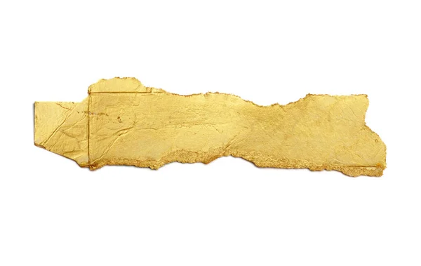 Порванный Лист Бумаги Белом Фоне Цвет Золота Бронзы — стоковое фото