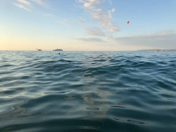 Azul Onda Mar Céu Nuvem Relaxe Natureza Fundo Água — Fotografia de Stock