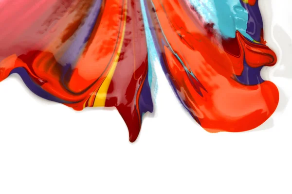 Abstrato Cor Acrílico Pinceladas Blot Fluxo Pintura Textura Fundo — Fotografia de Stock