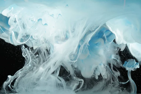 Akryl Ljusblå Färger Vatten Bläckplump Abstrakt Bakgrund — Stockfoto