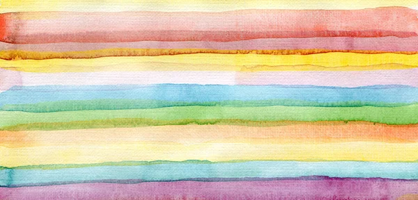 Abstraktes Regenbogen Acryl Und Aquarell Streifenfarbe Hintergrund Texturpapier Horizontales Langes — Stockfoto