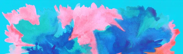 Barva Akvarelu Skvrny Textilie Plátna Horizontální Abstraktní Pozadí — Stock fotografie