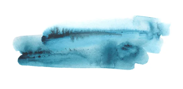 Absztrakt Akvarell Ecsetvonások Festés Háttér Textúra Papír Kék Tónus Elszigetelt — Stock Fotó
