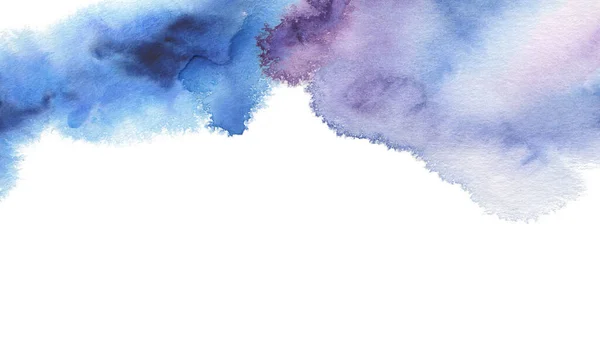 Absztrakt Akvarell Akril Foltfestés Kék Szín Design Elem Textúra Papír — Stock Fotó