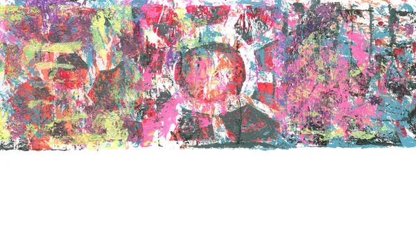 Abstracte Kleur Acryl Aquarel Schilderen Monoprinting Sjabloon Canvas Textuur Achtergrond — Stockfoto