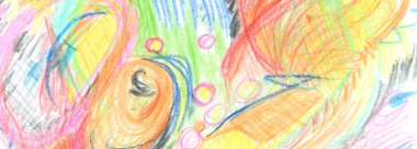Color Pencil and crayon scribble. Abstracr horizontal long background. clipart