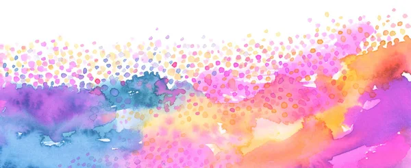 Abstract Watercolor Smear Blot Painting Color Long Horizontal Texture Background — Stock Photo, Image