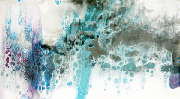 Цветовая Абстрактная Акриловая Покраска Горизонтальный Мраморный Фон — стоковое фото