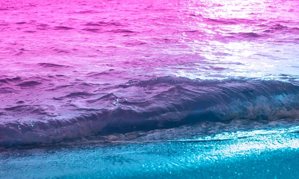 Sea Wave Abstract Nature Background Pink Blue Saturation Color — Stock Photo, Image