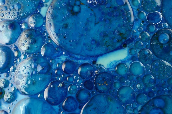 水和油中的丙烯酸色 宏抽象纹理背景 — 图库照片